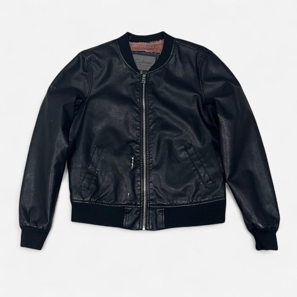 Ci Sono Fur Lined Faux Leather Jacket, Size XL